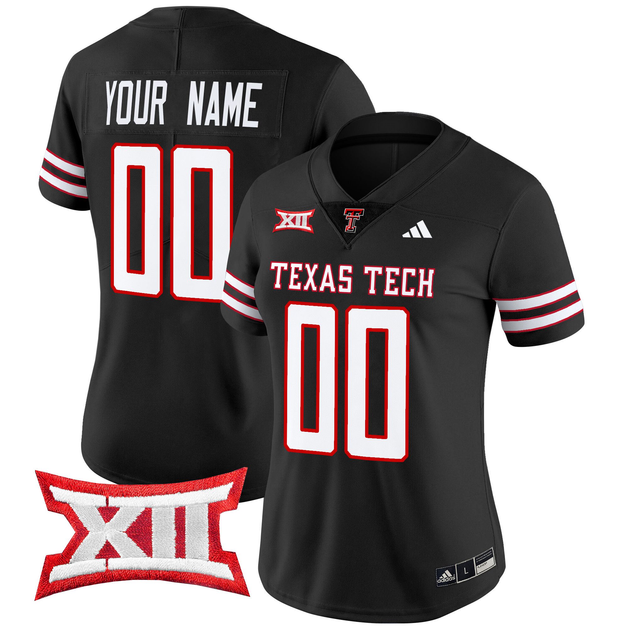 Women Texas Tech Red Raiders Black 2024 Vapor Limited Custom NCAA Jersey style 1